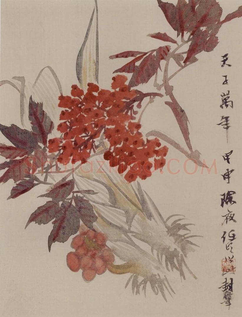 1884年 任伯年 《花果图册八开》 书画作品