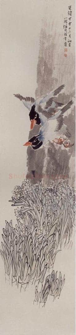 1884年 任伯年 《花鸟四条屏》 书画作品