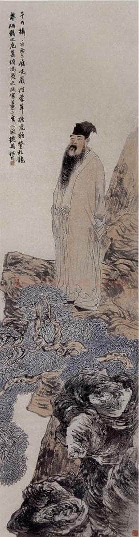 清 任伯年 《赤壁赋诗意图》 书画作品