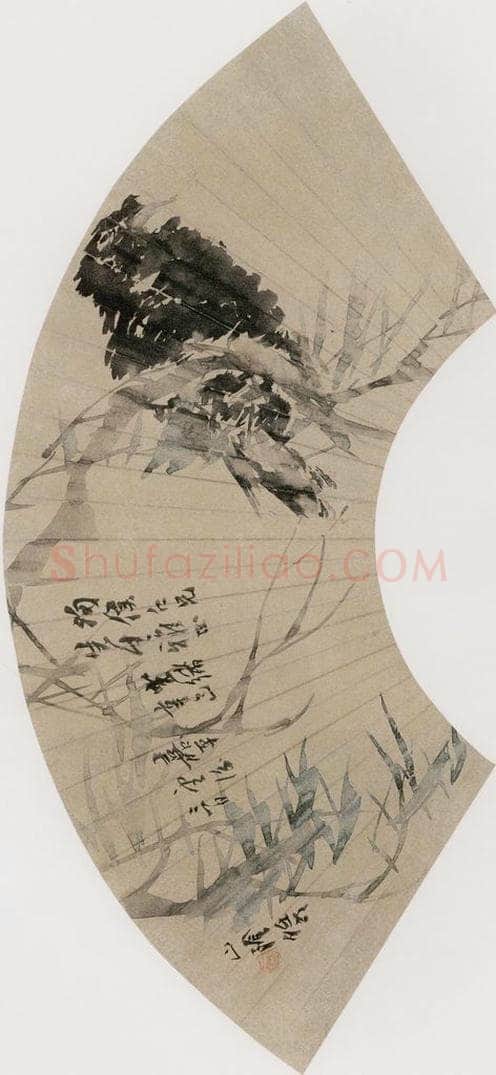 1881年 任伯年 《杨柳八哥》 书画作品