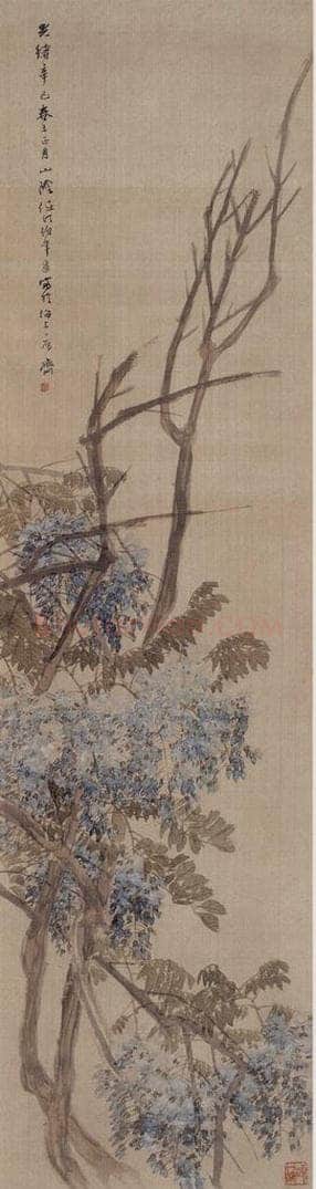 1881年 任伯年 《紫藤》 书画作品