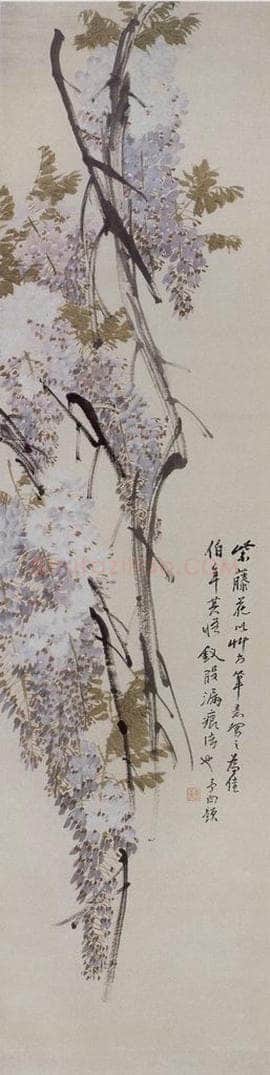 清 任伯年 《藤萝》 书画作品