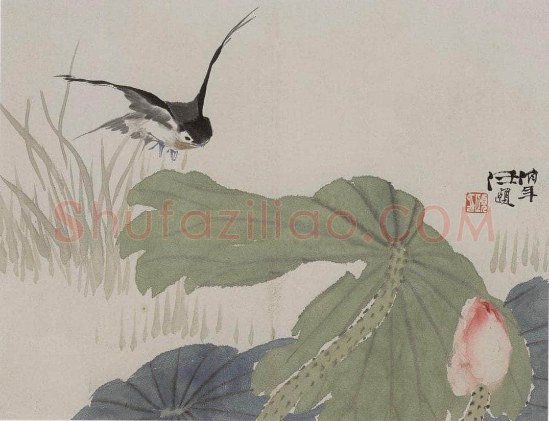 清 任伯年 《花鸟册二帧》 书画作品