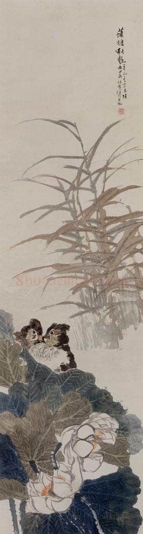 1881年 任伯年 《花鸟四条屏》 书画作品