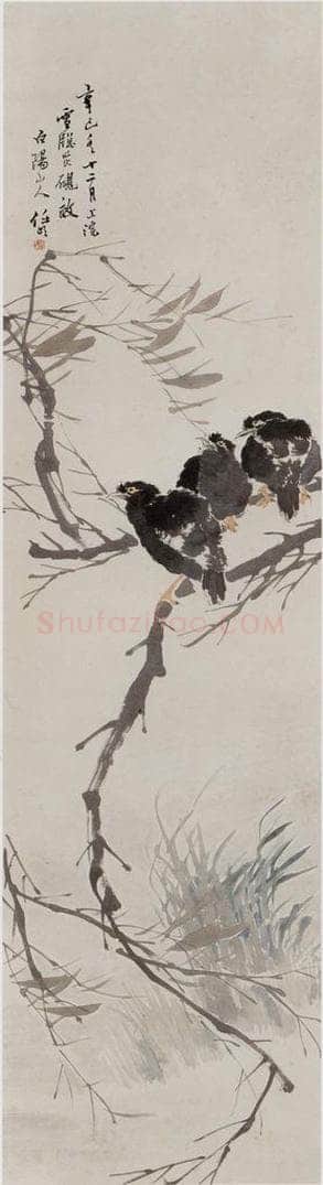 1881年 任伯年 《花鸟四条屏》 书画作品