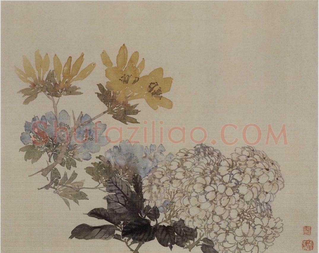 1882年 任伯年 《没骨花卉册十二开》 书画作品