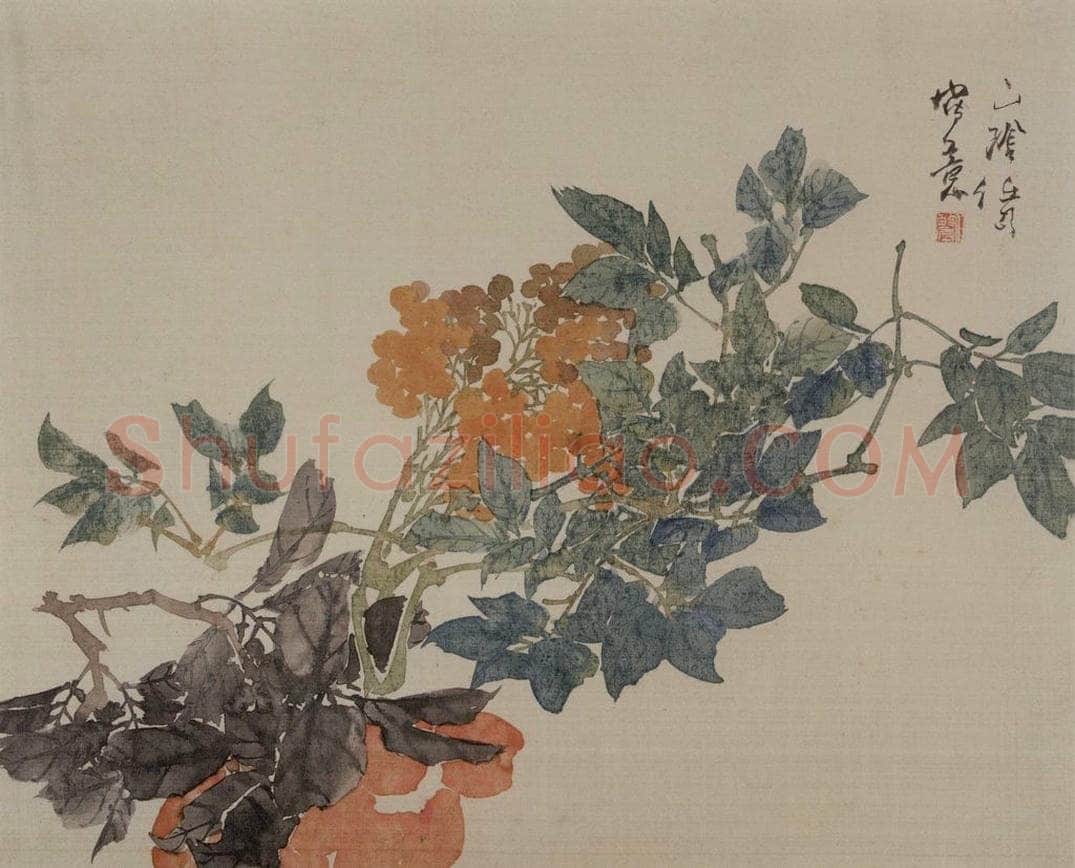 1882年 任伯年 《没骨花卉册十二开》 书画作品