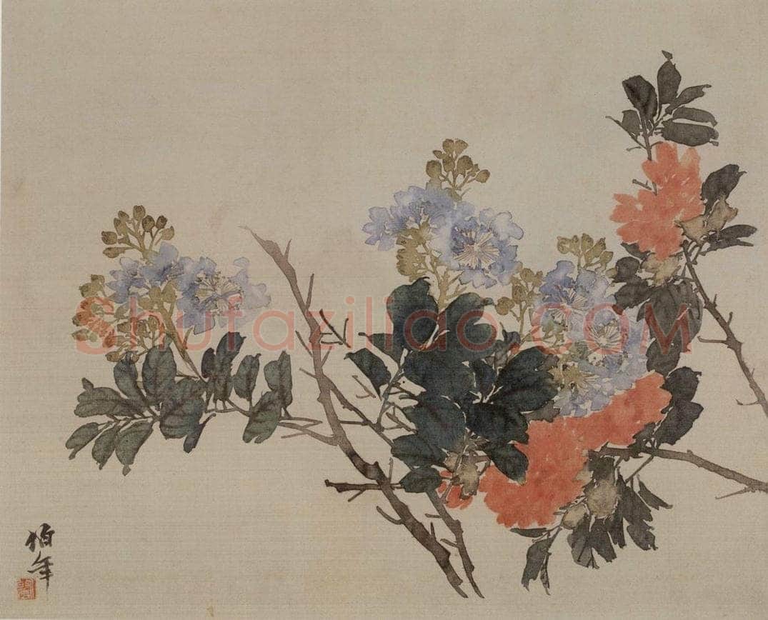 1882年 任伯年 《没骨花卉册十二开》 书画作品
