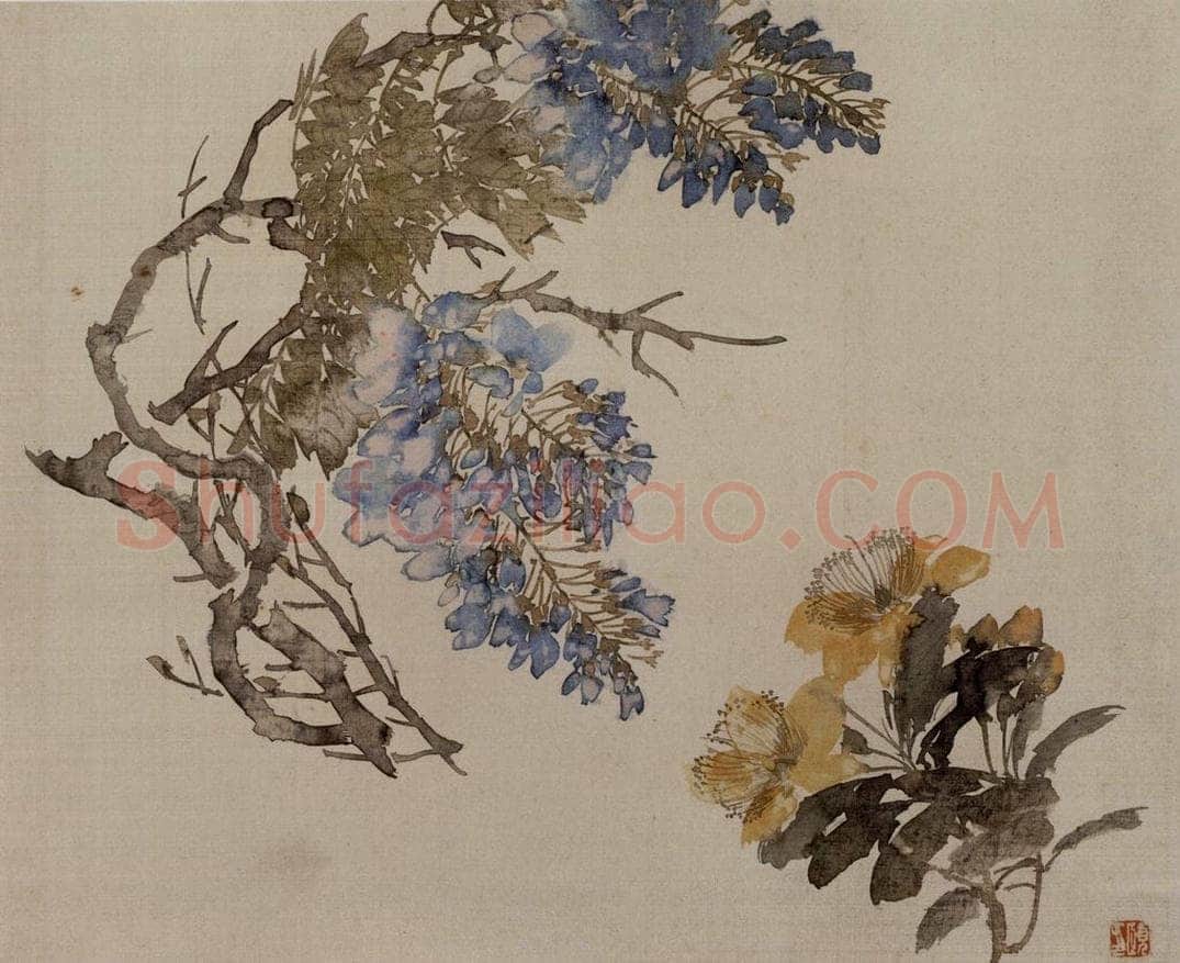 1882年 任伯年 《没骨花卉册十二开》 书画作品