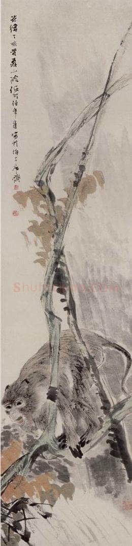 清 任伯年 《封侯图》 书画作品