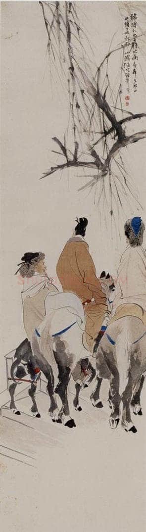 清 任伯年 《人物四条屏》 书画作品