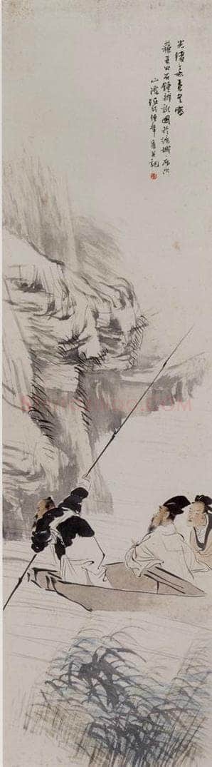 清 任伯年 《人物四条屏》 书画作品