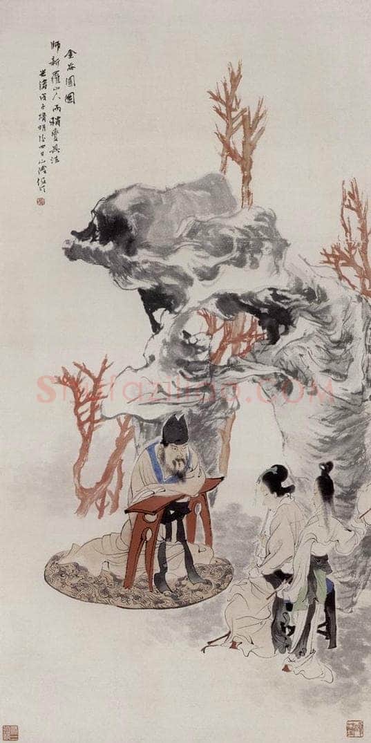 清 任伯年 《金谷园图》 书画作品