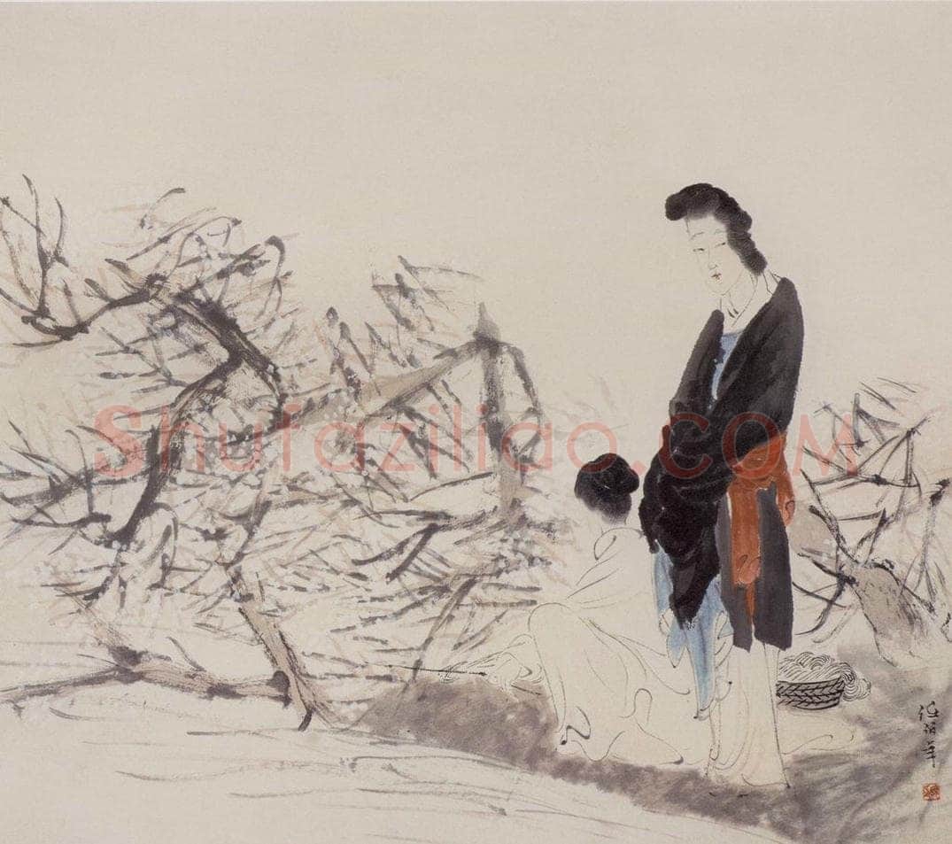 清 任伯年 《仕女图册十二开》 书画作品