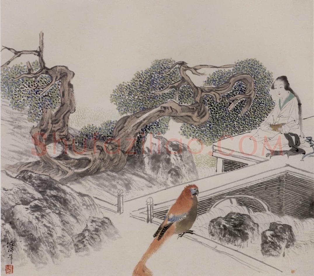 清 任伯年 《仕女图册十二开》 书画作品