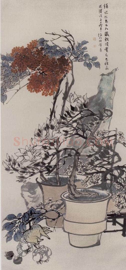 清 任伯年 《岁朝清供图》 书画作品