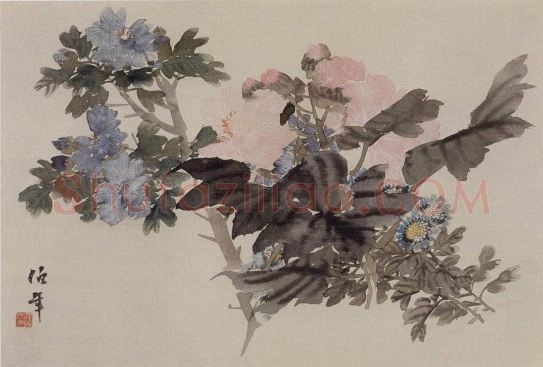 清 任伯年 《花卉册》 书画作品