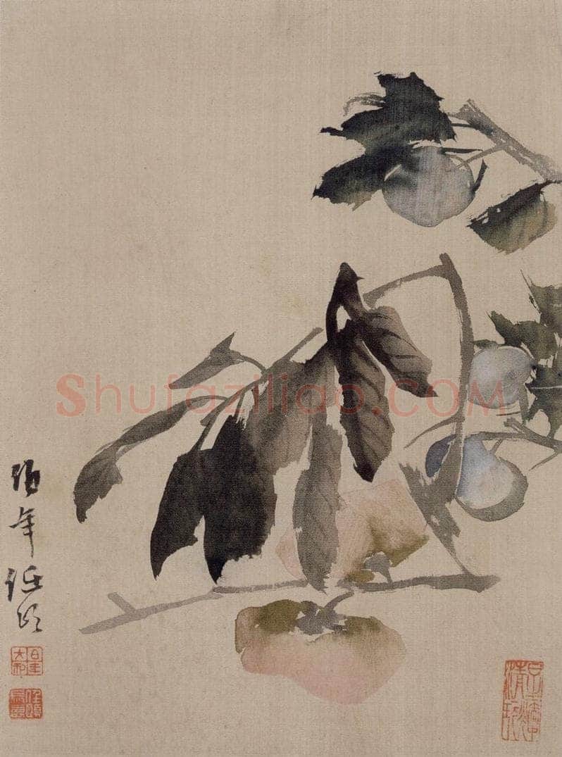 清 任伯年 《蔬果册八开》 书画作品