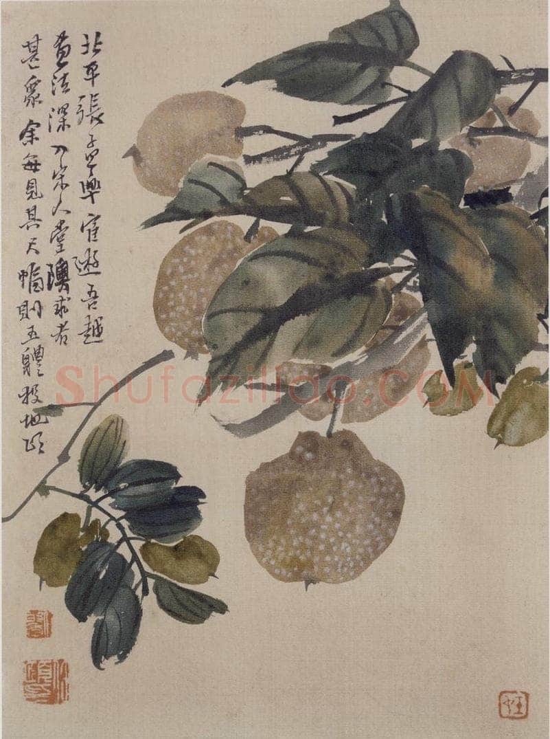 清 任伯年 《花果册八开》 书画作品