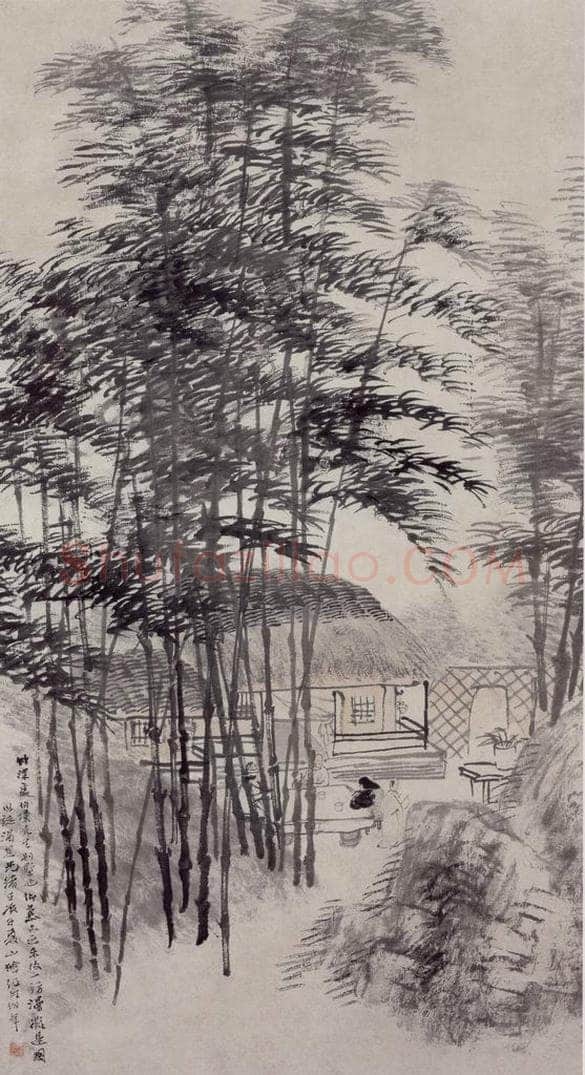 1892年 任伯年 《竹林深处图》 书画作品