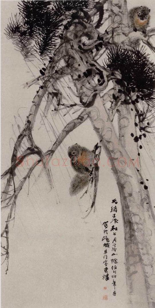 1892年 任伯年 《松鼠图》 书画作品