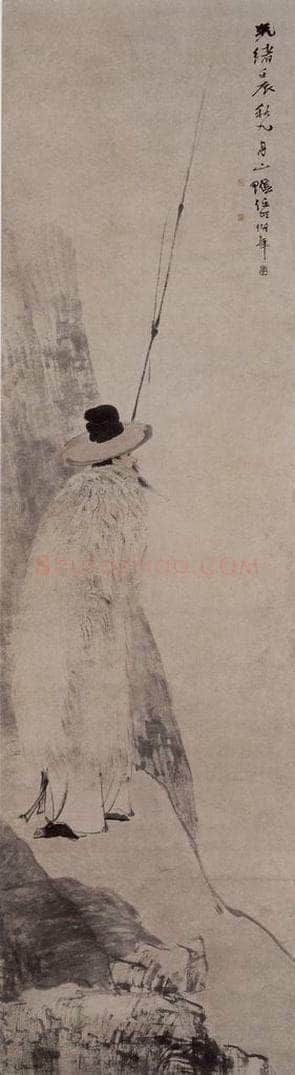 1892年 任伯年 《五月披裘图》 书画作品