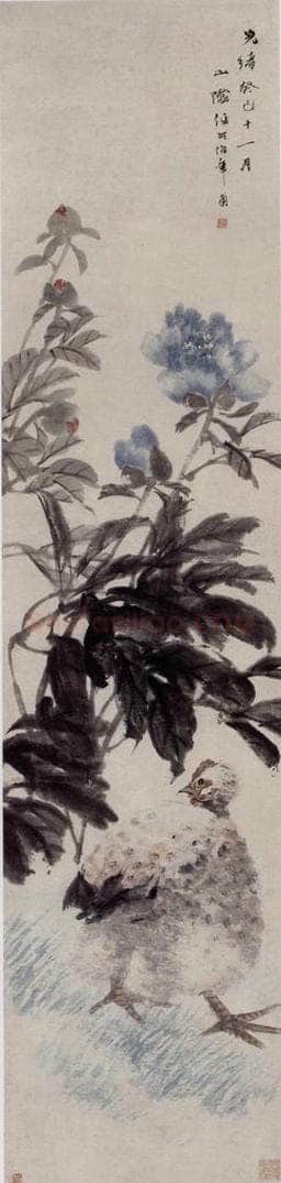 1893年 任伯年 《富贵大吉》 书画作品