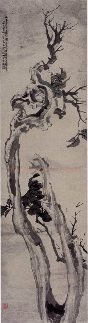 清 任伯年 《老树》 书画作品