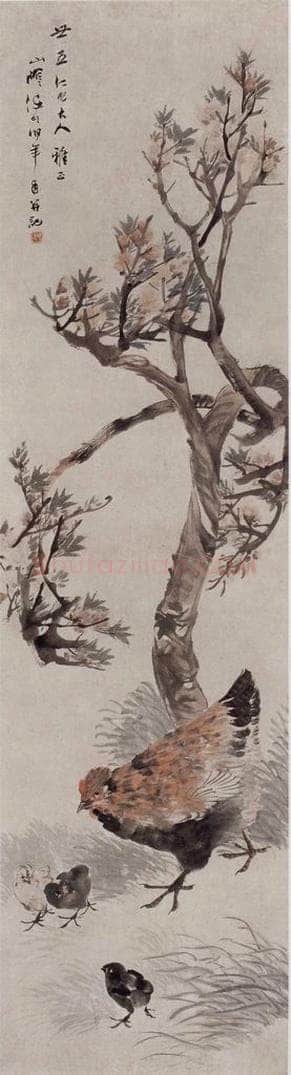 1890年 任伯年 《花鸟四条屏》 书画作品