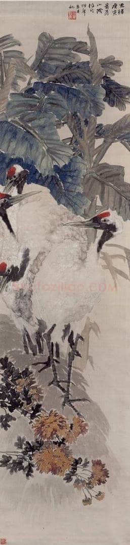 1890年 任伯年 《花鸟四条屏》 书画作品