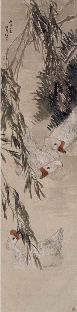 1890年 任伯年 《花鸟七条屏》 书画作品