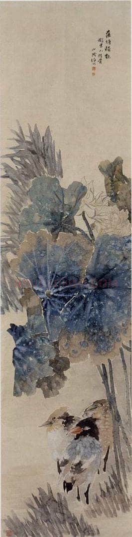 1890年 任伯年 《花鸟七条屏》 书画作品