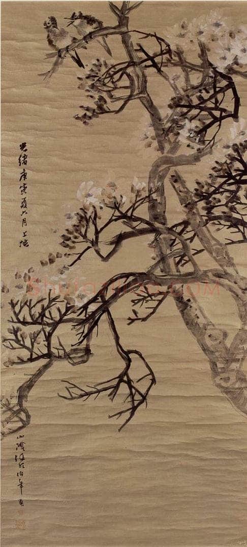 1890年 任伯年 《花鸟四条屏》 书画作品