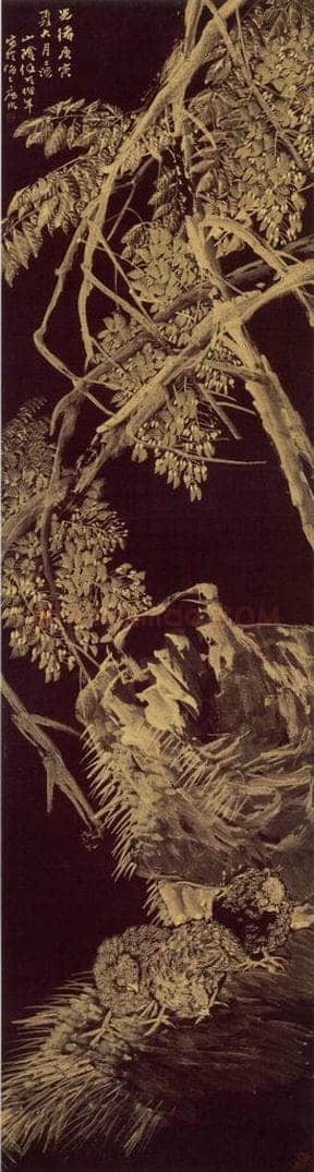 1890年 任伯年 《金笔花鸟六条屏》 书画作品