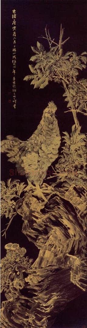 1890年 任伯年 《金笔花鸟六条屏》 书画作品