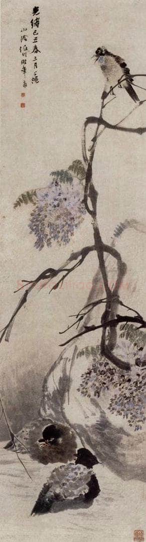 1889年 任伯年 《春江水暖》 书画作品