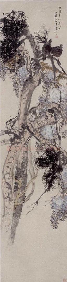 1891年 任伯年 《花鸟四条屏》 书画作品