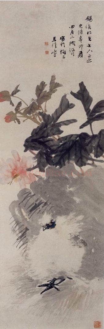 1891年 任伯年 《花鸟四条屏》 书画作品