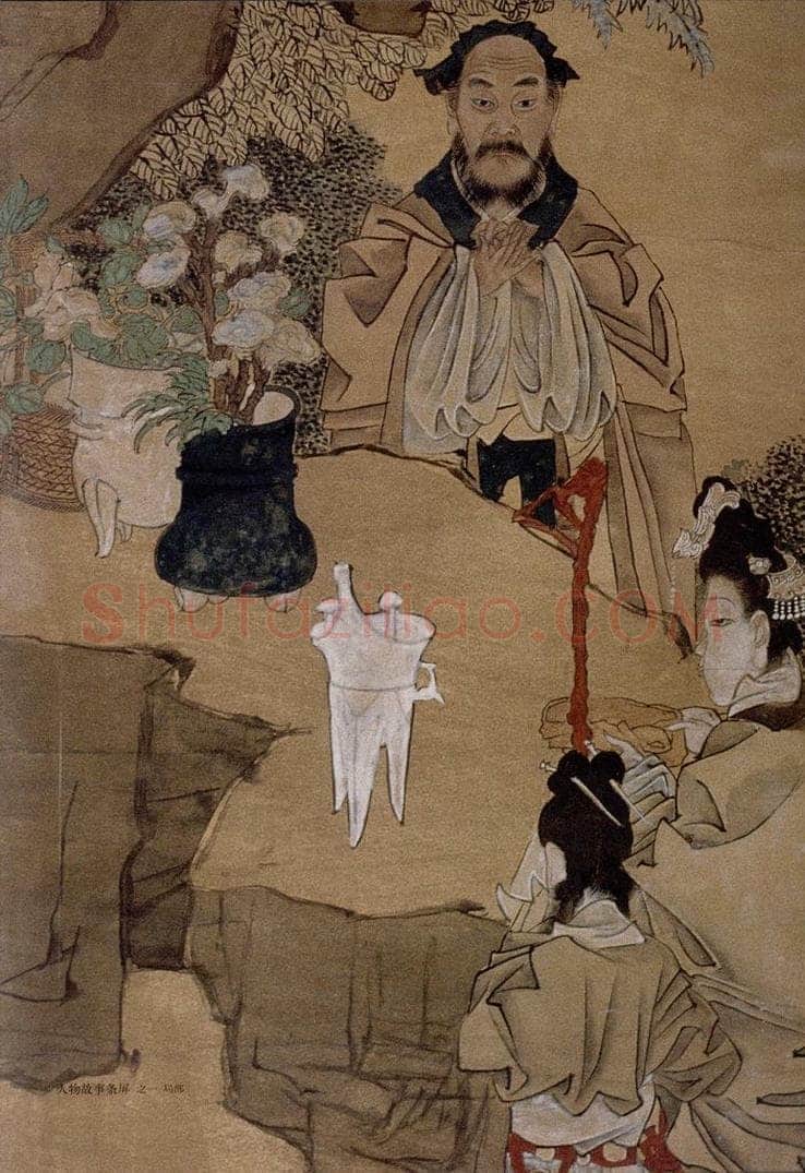 1891年 任伯年 《人物故事条屏》 书画作品
