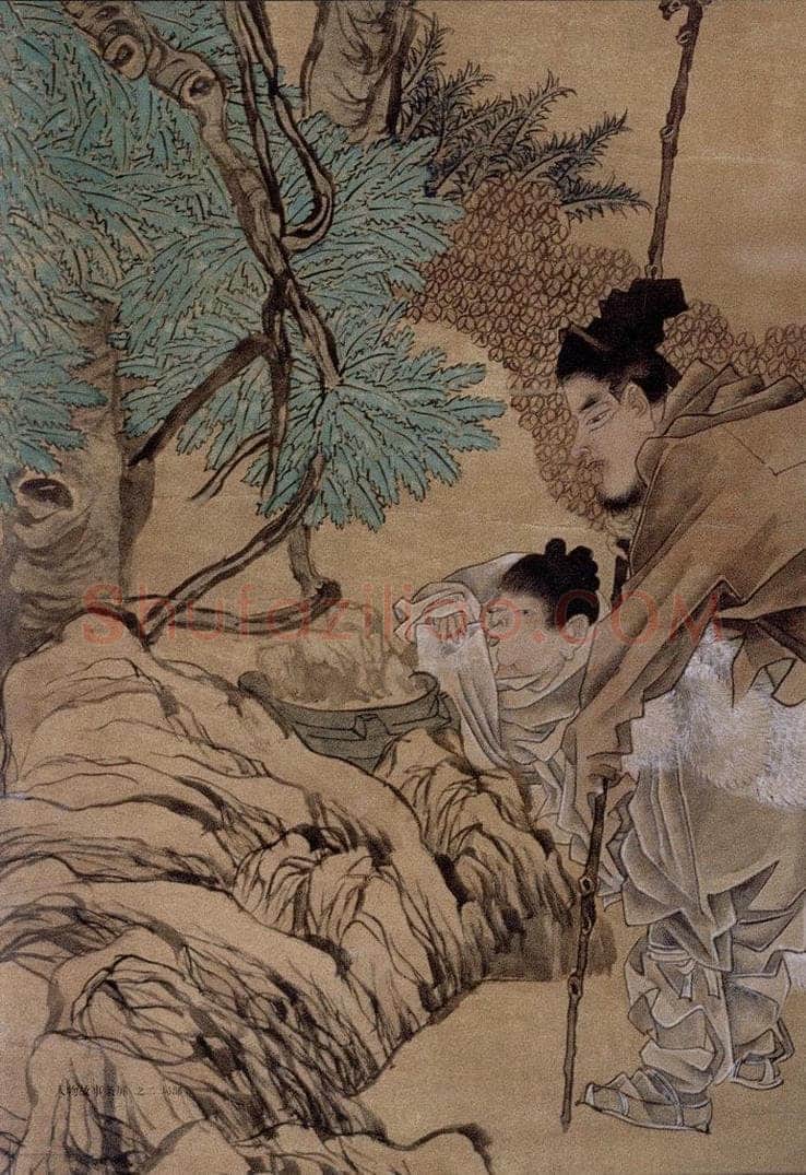 1891年 任伯年 《人物故事条屏》 书画作品