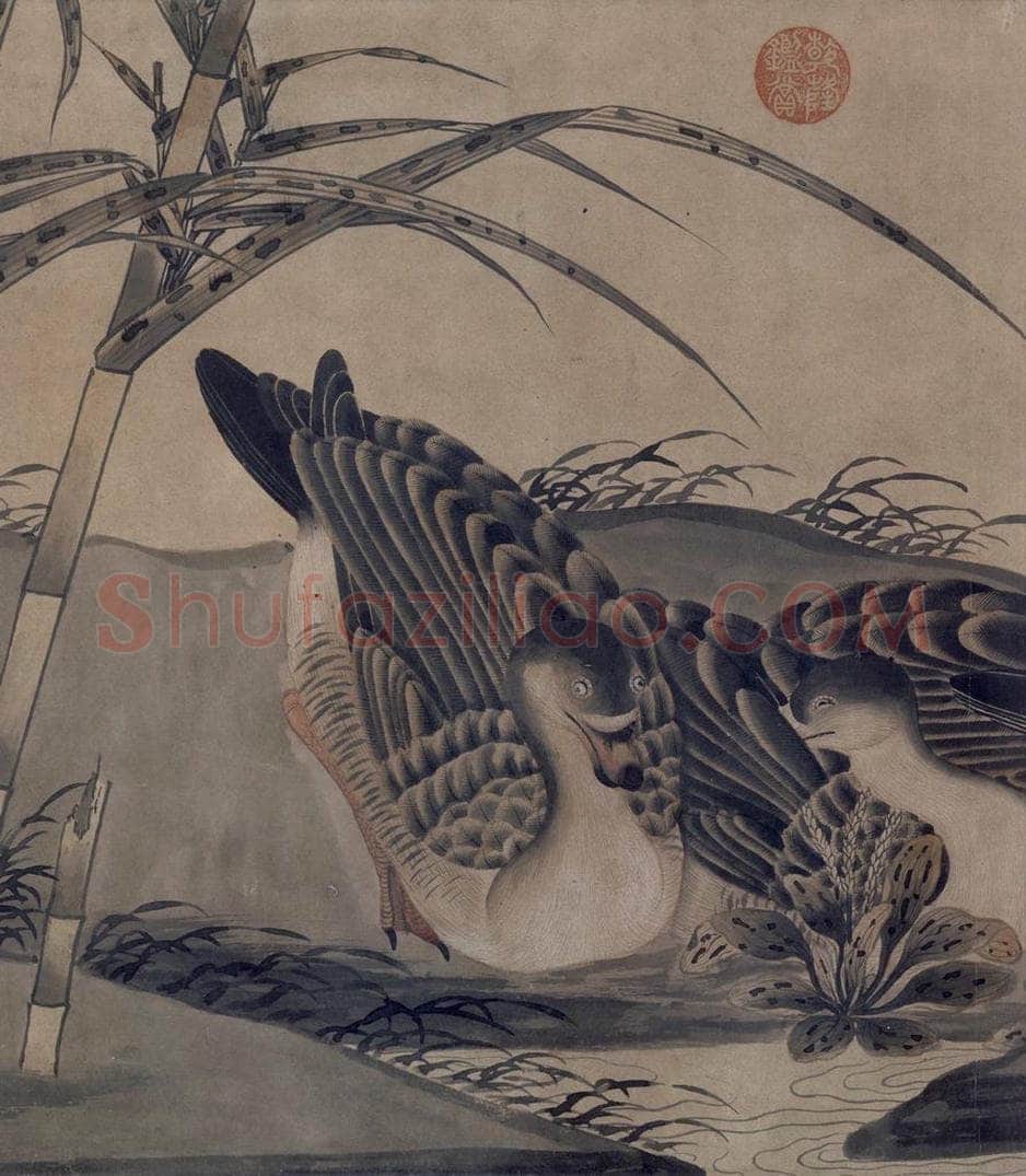宋 赵佶 柳鸦芦雁图 书画作品