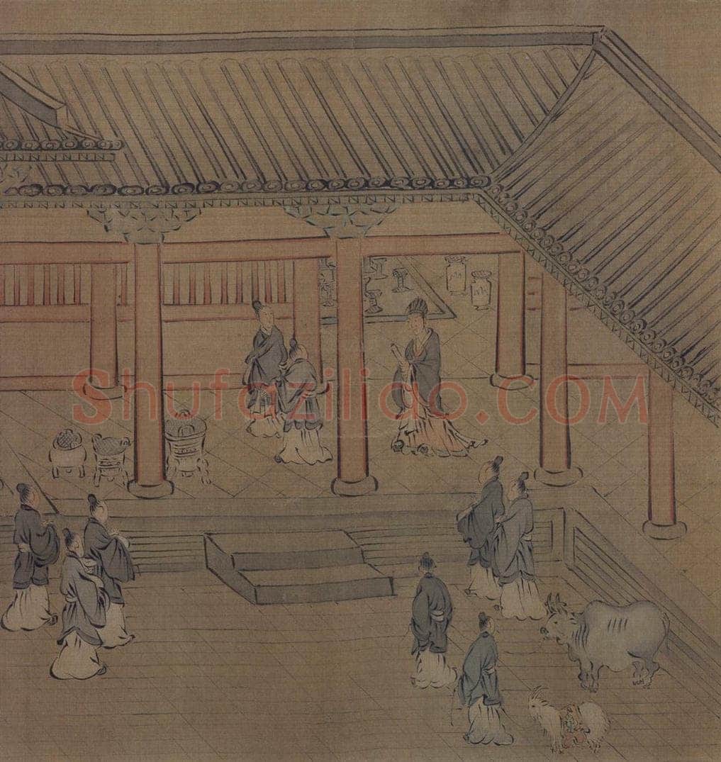 宋 马和之 诗经周颂十篇图 书画作品