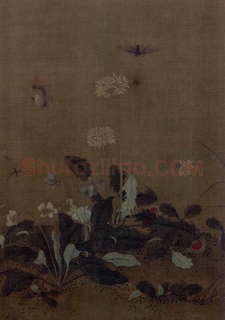 宋 艳艳女史 花卉草虫图 书画作品