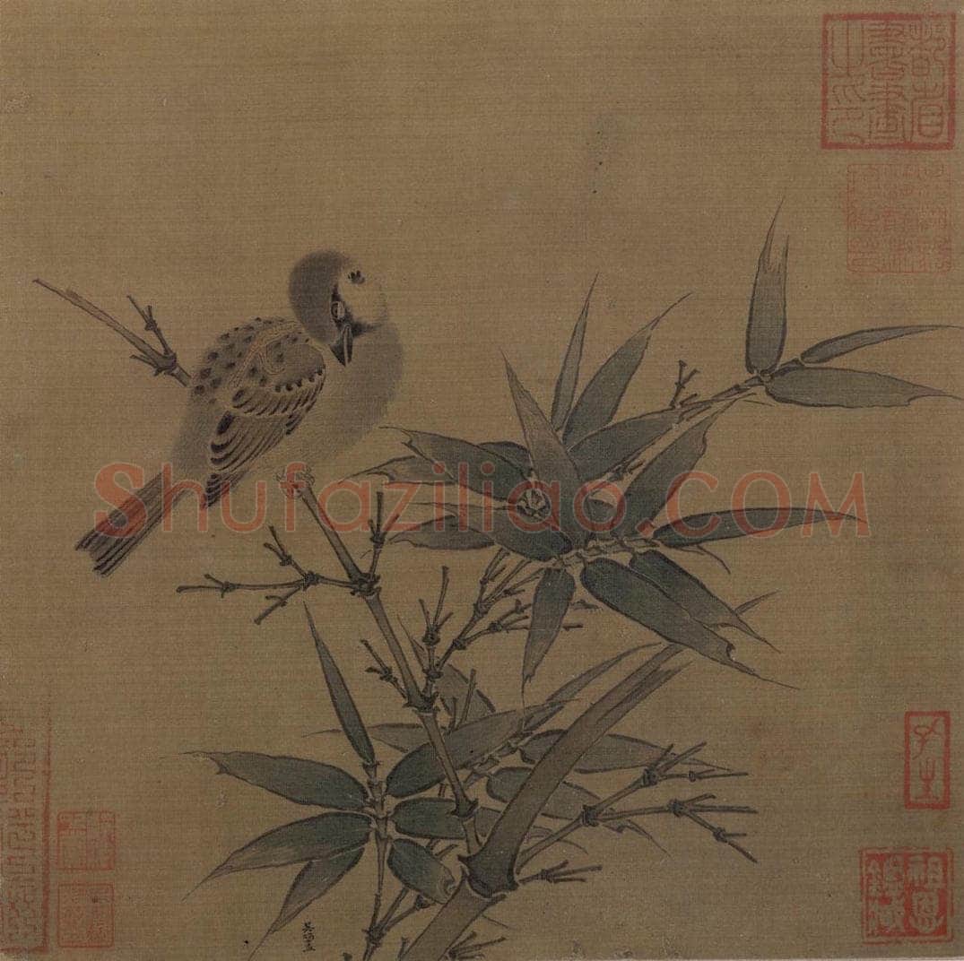 宋 吴炳 竹雀图 书画作品