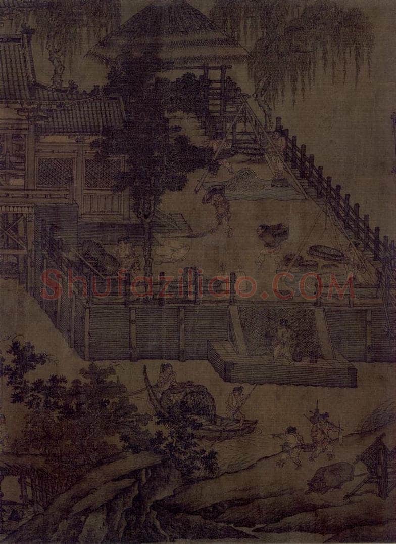宋 佚名 闸口盘车图 书画作品