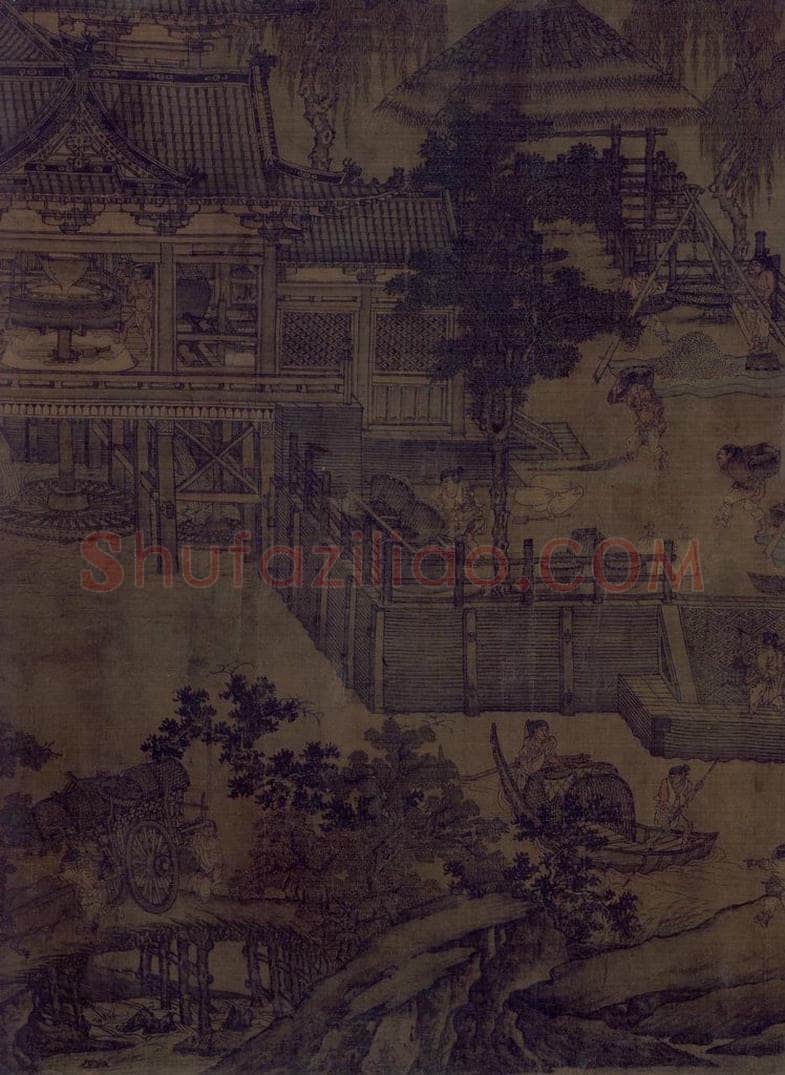 宋 佚名 闸口盘车图 书画作品