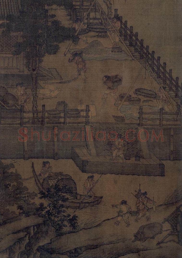 宋 佚名 闸口盘车图 书画作品
