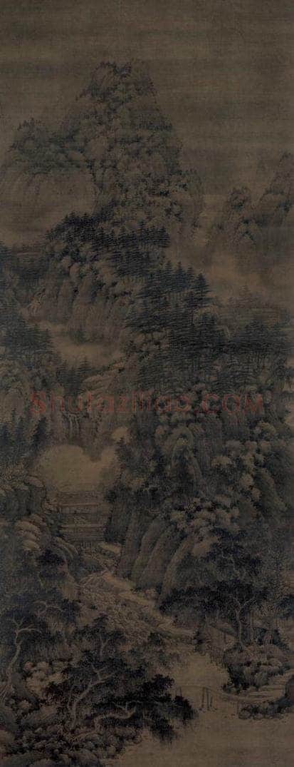 宋 巨然(传) 万壑松风图 书画作品