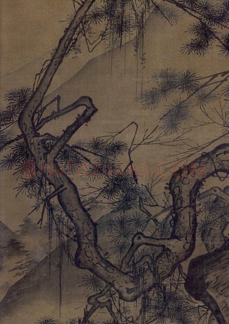 宋 佚名 《山楼来凤图》 书画作品