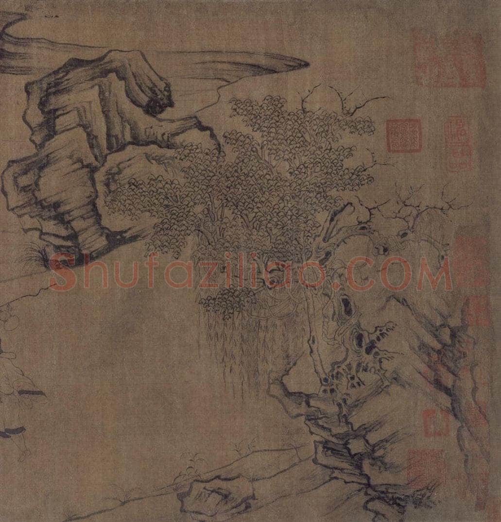 宋 佚名 《莲社图》 书画作品